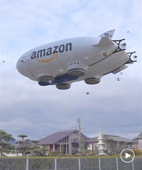 giant delivery drone blimp  amazons vision   future drone drone design drone business