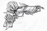 Tattoos Tatuajes Pistole Skizze Zeichnung Pistola Rosen Afficher Waffen Impresionantes Motive Pinindec sketch template
