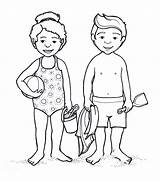 Coloring Body Pages Parts Kids Human Outline Bathing Suit Girl Anime Bikini Boy Preschoolers Female Swimming Clipart Drawing Template Printable sketch template