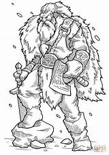 Coloring Viking Warrior Vikings Sword Pages Axe Printable Drawing Fantasy Warcraft History Dot Supercoloring sketch template
