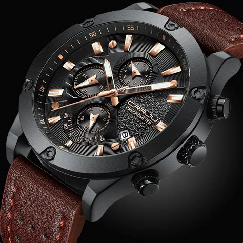 buy mens watches crrju top luxury brand men unique sports  mens quartz