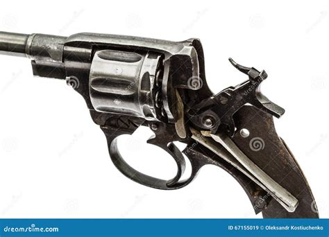 disassembled revolver pistol mechanism   hammer cocked stock image image  iron