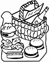 Picnic Coloring Basket Clipart Food Blanket Table Drawing Pages Clipartmag Getdrawings Getcolorings Color sketch template