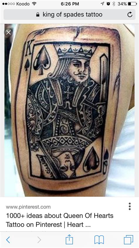 queen of hearts and king of spades tattoo tattoos