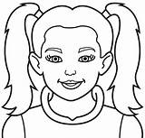 Face Coloring Pages Girl Faces Drawing Girls Little Kids Printable Blank Easy Smiling Makeup Colouring Boy Drawings Color Sheets Lion sketch template