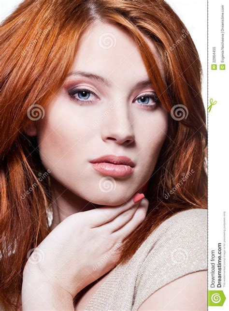 face of a redhead girl stock image image of attractive 22964455
