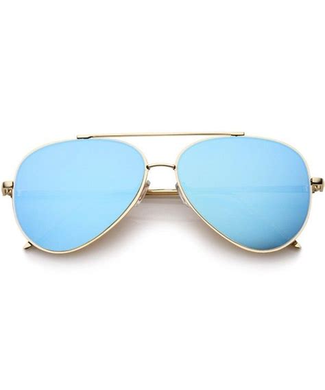 Fashion Mirrored Blue Aviator Sunglasses For Men Vintage