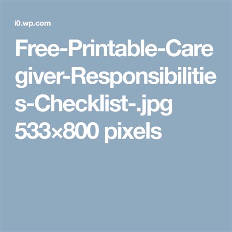 caregiver checklist  printables pixel  response content