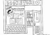 Bookstore Coloring Store Pages Grocery Printable Book Places Template Town City Go sketch template