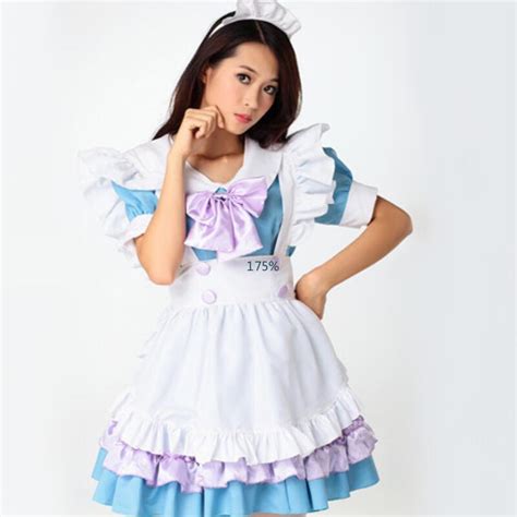 cosplay alice in wonderland super cute maid water blue maid service cos