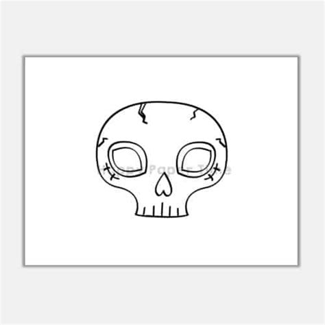 skull skeleton mask halloween craft printable coloring happy paper time