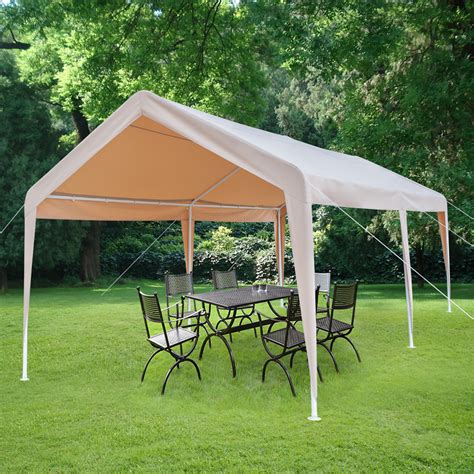 steel frame canopy shelter portable carport car garage wcorner cloth ebay