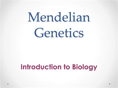 Mendelian Genetics Ppt
