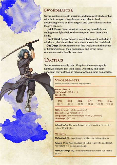 swordmaster dungeons  dragons classes dungeons  dragons homebrew