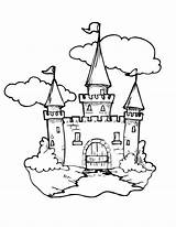 Castle Coloring Medieval Drawing Kids Gate Front Pages Getdrawings Color sketch template
