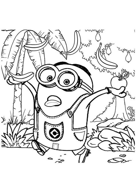 coloring page  minion loves bananas minions coloring pages