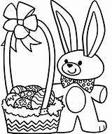 Easter Coloring Basket Pages Egg Eggs Clipart Rabbit Bunny Color Printable Drawing Kids Baskets Print Noahs Ark Cliparts Clip Cute sketch template