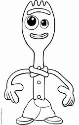 Toy Forky Coloring sketch template