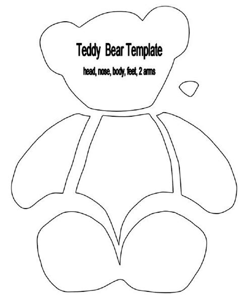 printable easy teddy bear pattern printable world holiday