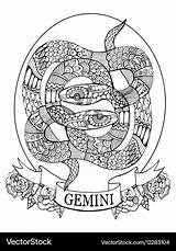 Gemini Zodiac Astrology sketch template