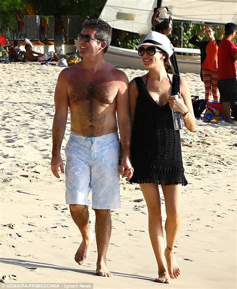 simon cowell and lauren silverman look loved up in barbados daily