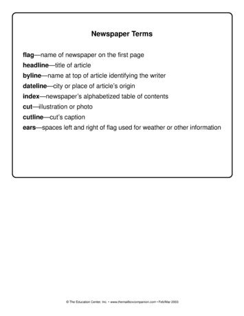newspaper terms lesson plans  mailbox
