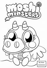 Coloring Pages Monsters Moshlings Moshi Moshling Getcolorings Getdrawings sketch template