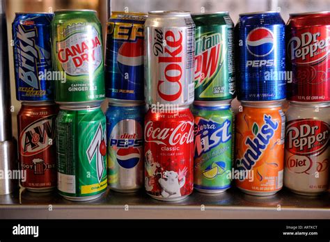 pattern  soda pop cans  display stock photo alamy