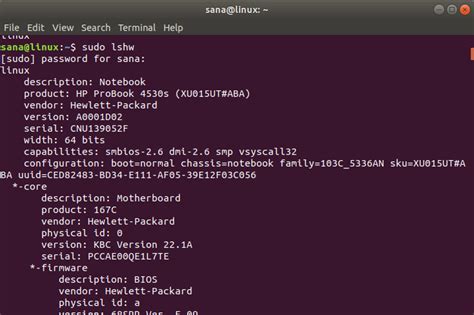 linux system  hardware details   command  vitux