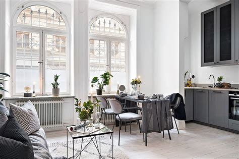 elegant monochrome studio apartment  sweden  sqm  ideas design