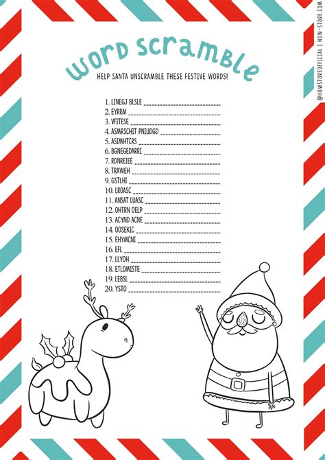 printable christmas word scramble house  wonderland