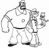 Coloring Popeye sketch template