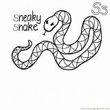 Snake Printable Coloring Reptile Color sketch template