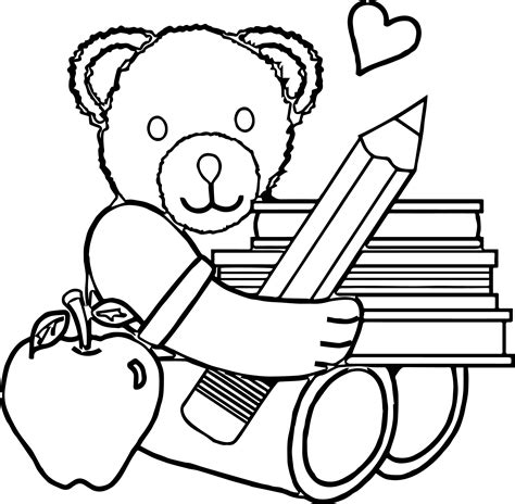 bear big pencil coloring page wecoloringpagecom