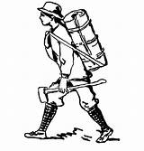 Backpack Camping Coloring Pages Axe Marching Netart sketch template