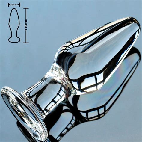 38mm pyrex glass butt plug anal dildo bead crystal ball