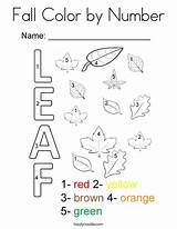 Fall Coloring Number Color Pages Worksheets Numbers Books Autumn Mini Leaves Sheets Print Printable Twistynoodle Twisty Book Noodle Colors Ll sketch template