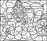 Princesse Coloriage Magique Adults Coloritbynumbers Zahlen Malen Getdrawings Dessin Bezoeken Numéro Maternelle Imprimer Gackt Numéroté sketch template