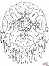 Coloring Pages Native American Mandala Dream Catcher Dreamcatcher Symbols Printable Adults Supercoloring Adult Mandalas Color Designs Print Colouring Printables Clipart sketch template