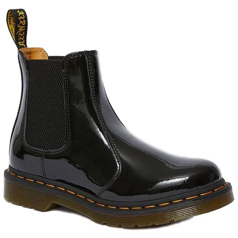 dr martens  womens patent leather chelsea boots black