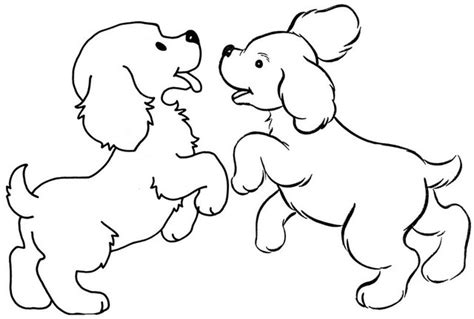 dogs playing  coloring page