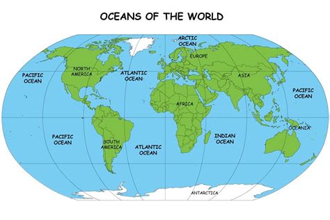 oceans   world fun earth science facts  kids  map