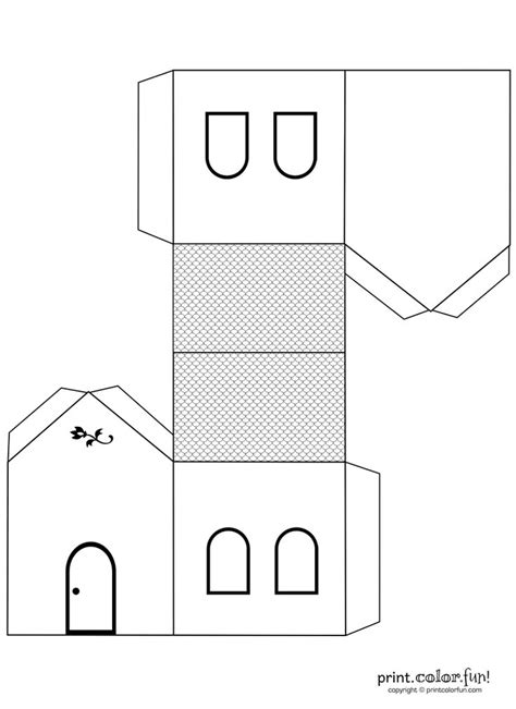 house craft paper house template house template folding house