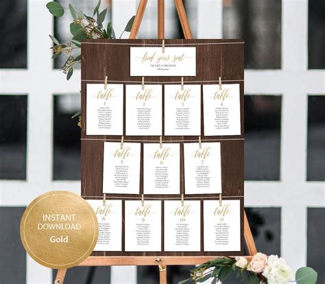 Editable Pdf Seating Chart Find Your Seat Calligraphic Wedding Etsy