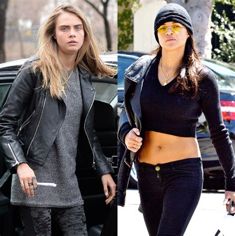 cara delevingne and michelle rodriguez spotted on opposite sides of the