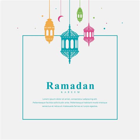 eid mubarak greeting card  colorful lanterns  frame
