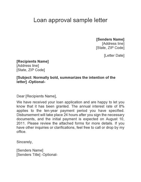 loan approval letter format