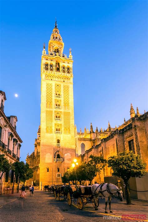 matteo colombo photography la giralda bell tower  cathedral  dusk seville spain