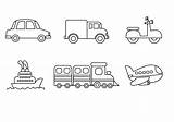 Transportmittel Fahrzeuge Ausmalbild Ausdrucken Malvorlage Malvorlagen Verschiedenen Autos Zug Malen Schiff Fliegt Alles Drucken sketch template