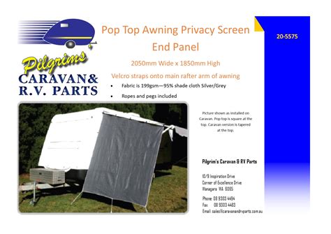 privacy screen  panel ts roll  awning  pop top grey